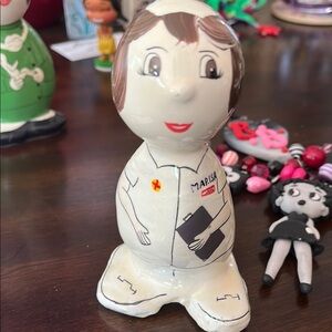 Rock Heads NURSE Ceramic paper weight Figurine 
HandmadePainted.
